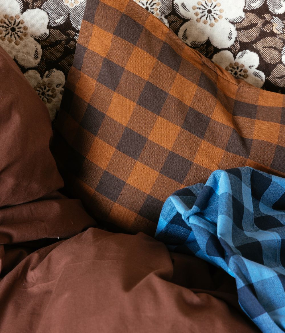 Cushion cover checked brown