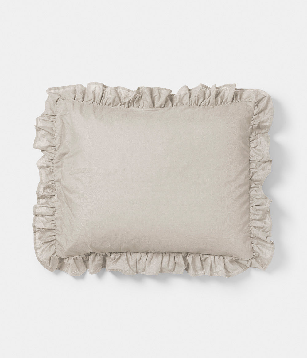 Frill pillow case Pebble