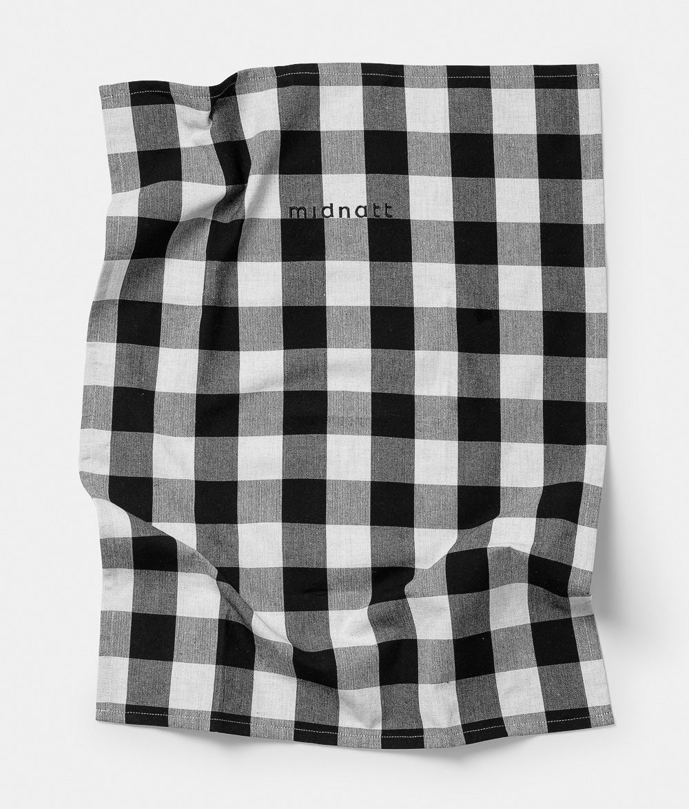 Tea towel checked b/w