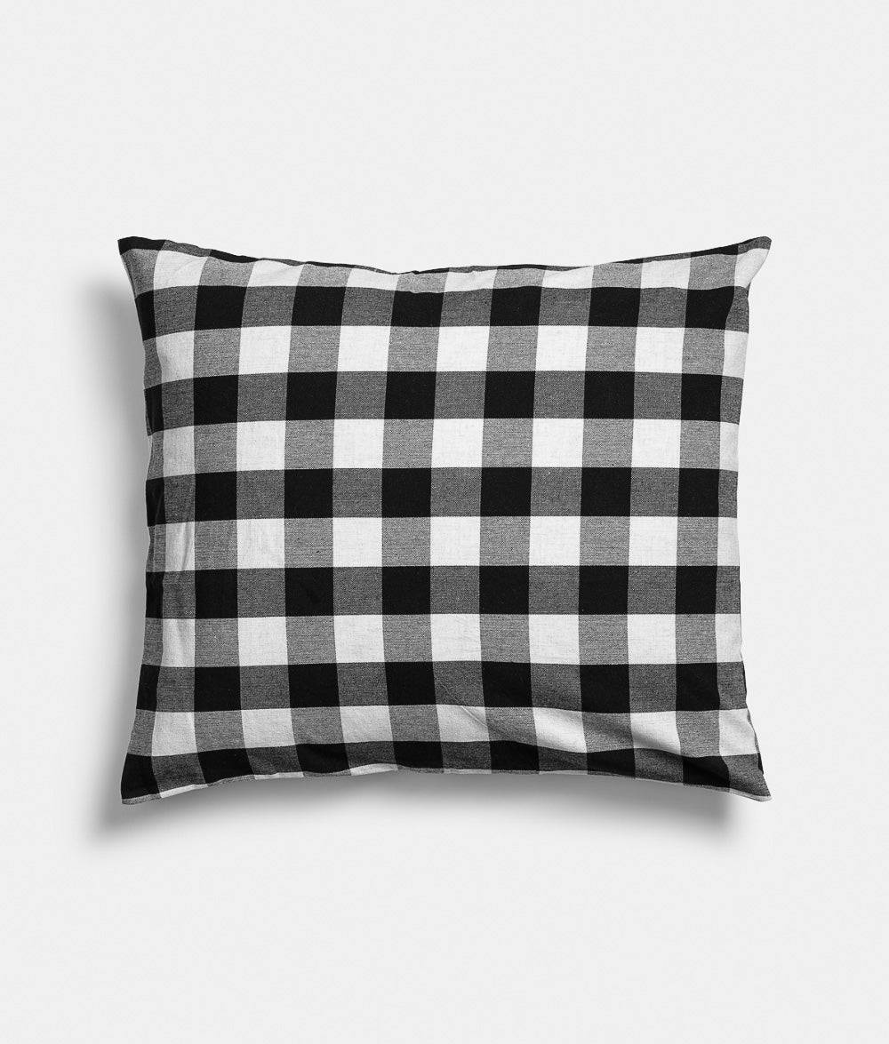 Cushion cover checked b/w