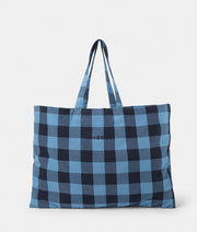Tote bag checked blue