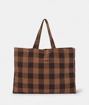Tote bag checked brown