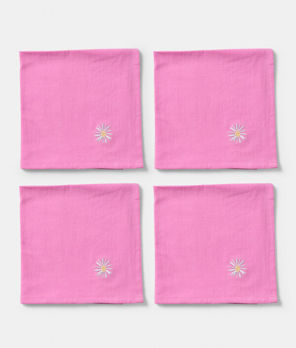 Servetter 4-pack Pink Daisy (Pre-order)