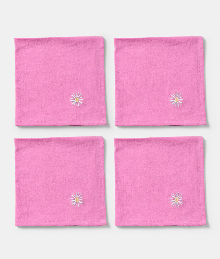 Servetter 4-pack Pink Daisy (Pre-order)